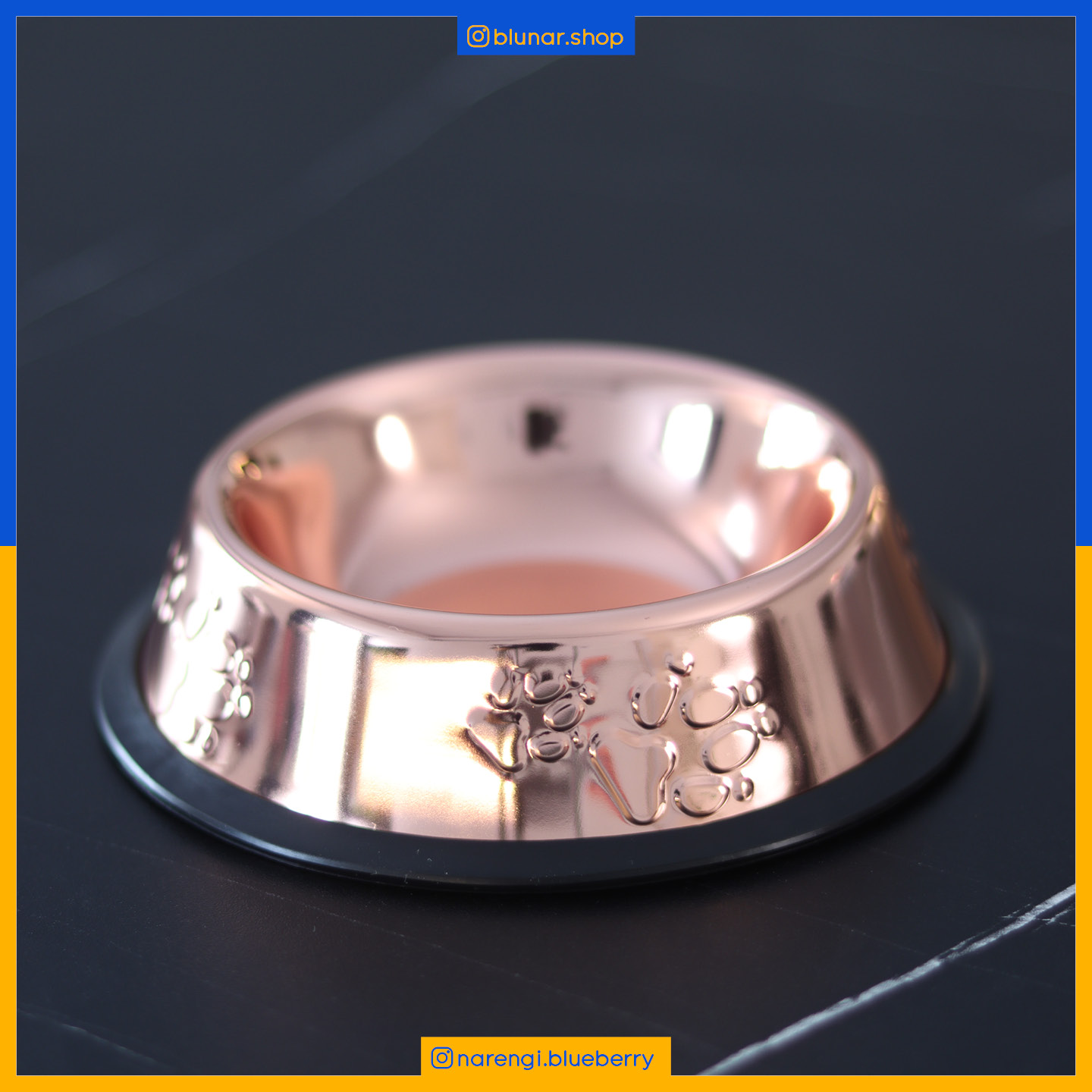 ظرف غذای حیوانات - استیل رز گلد - قطر دهانه 13 - تصویر 1