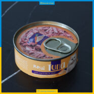 کنسرو نچرال مخصوص گربه رویال - مرغ و تن و هویج و برنج - 100 گرمی