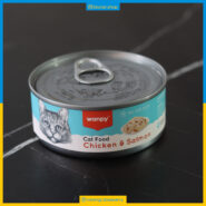 کنسرو نچرال مخصوص گربه ونپی مرغ و ماهی سالمون - 95 گرمی