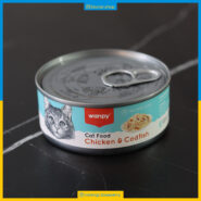 کنسرو نچرال مخصوص گربه ونپی مرغ و ماهی کاد - 95 گرمی